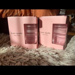 SOLD Kate Spade Hampton Street Etched Stemless Champagne Flute Glasses by LENOX